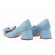 Pantofi dama office din piele naturala bleu - NAB1BLEU