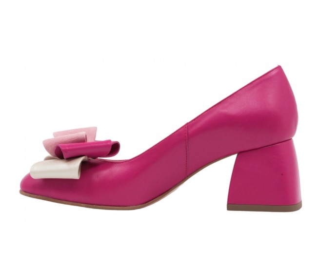 Pantofi dama office din piele naturala fucsia - NAB1FUCSIA