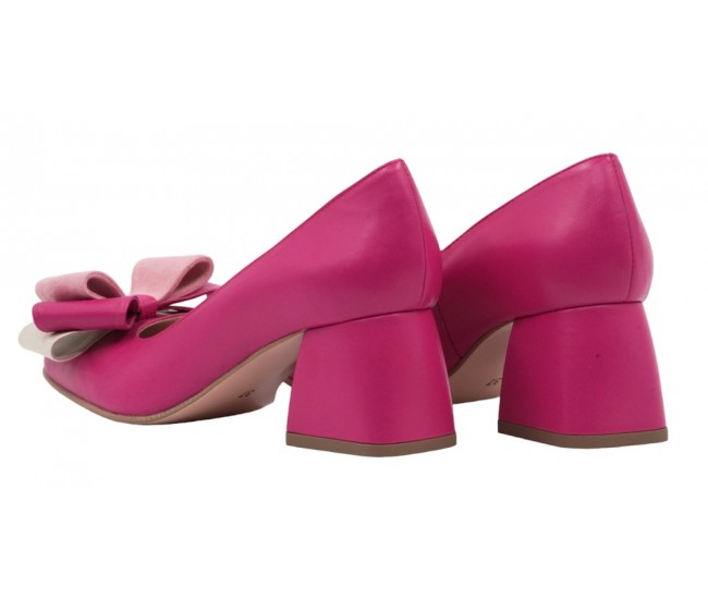 Pantofi dama office din piele naturala fucsia - NAB1FUCSIA