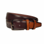 Curea barbati, casual-eleganta, din piele ecologica, latime 3.5 cm, maro inchis - NB011