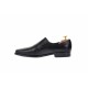 Pantofi barbati cu elastic, eleganti din piele naturala neagra - NIC02ELN