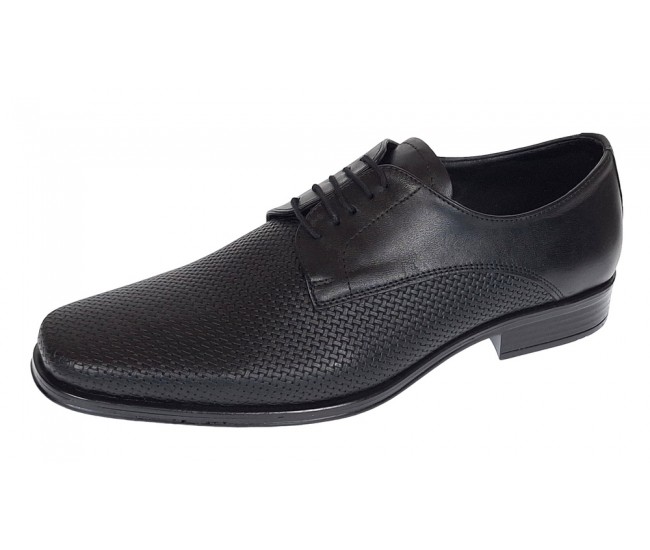 Pantofi barbati eleganti din piele naturala matritata Negru NIK NIC02PRN