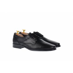 Pantofi barbati eleganti din piele naturala de culoare neagra NIC03NS