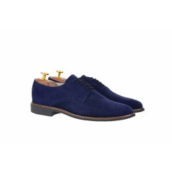 Pantofi barbati casual din piele naturala intoarsa bleumarin NIC184BLMVEL