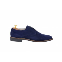 Pantofi barbati casual din piele naturala intoarsa bleumarin NIC184BLMVEL