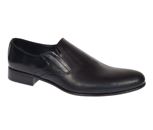 Pantofi barbati eleganti din piele naturala fara siret Negru - NIC211NEL