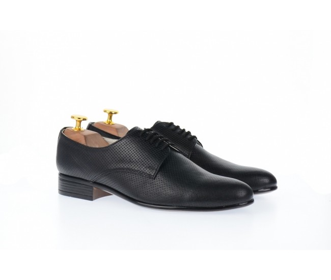 Pantofi barbati office, eleganti din piele naturala de culoare neagra , COD PRODUS -  NIC211SIRNP