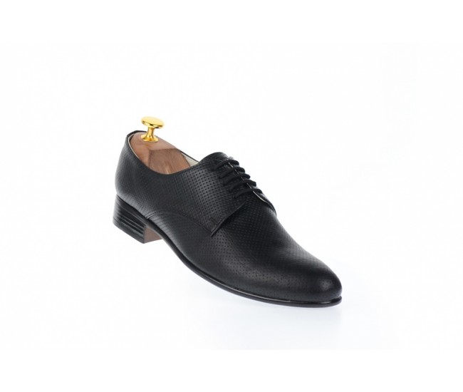 Pantofi barbati office, eleganti din piele naturala de culoare neagra NIC211SIRNP