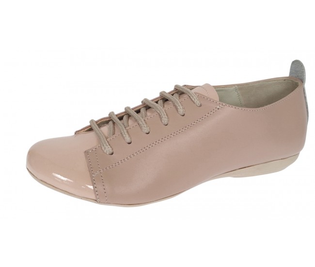 Pantofi dama casual din piele naturala cu varf lacuit - Emma Bej P09BB