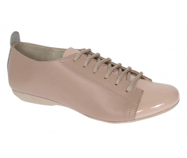 Pantofi dama casual din piele naturala cu varf lacuit - Emma Bej P09BB