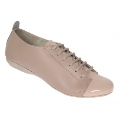 Pantofi dama casual din piele naturala cu varf lacuit - Emma Bej P09BB Pantofi dama casual din piele naturala cu varf lacuit - Emma Bej P09BB