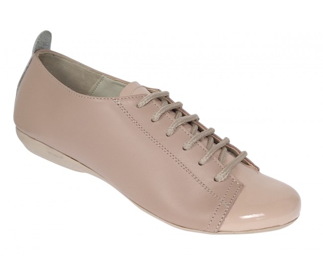 Pantofi dama casual din piele naturala cu varf lacuit - Emma Bej P09BB