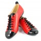 Pantofi dama casual din piele naturala cu varf lacuit - Model Emma Rosu P09RLN