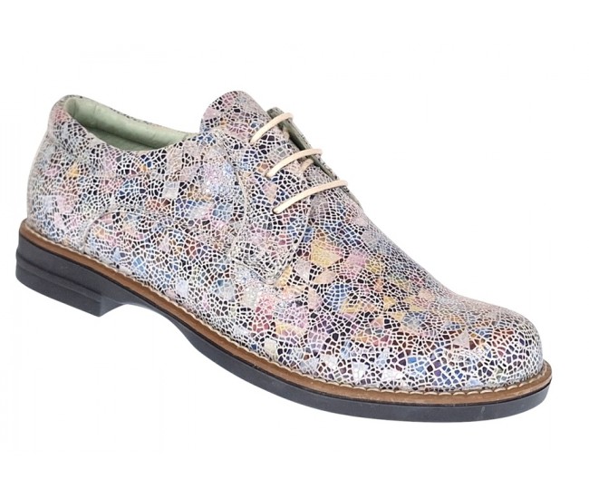 Marimea 35 Pantofi dama casual din piele naturala Mozaic Colorat P102BEJ2