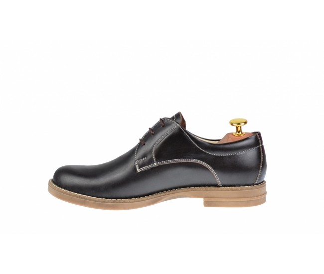Marimea 35 Pantofi dama casual din piele naturala maro box - P102MBOX