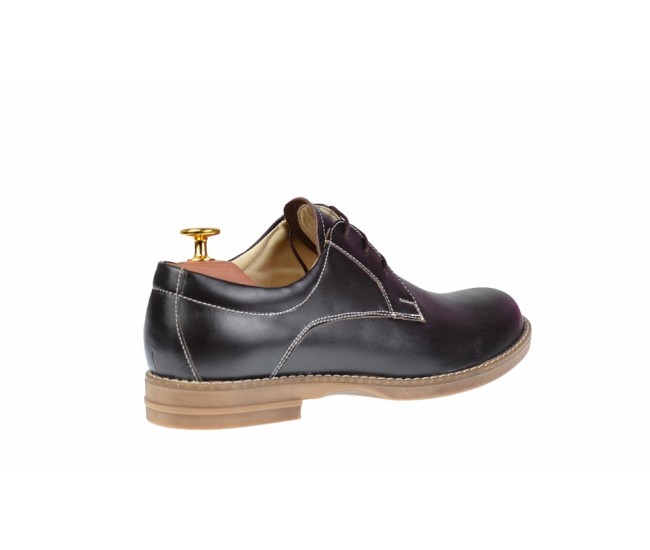 Marimea 35 Pantofi dama casual din piele naturala maro box - P102MBOX