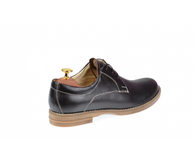 Marimea 35 Pantofi dama casual din piele naturala maro box - P102MBOX
