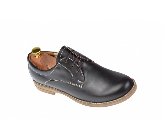 Marimea 35 Pantofi dama casual din piele naturala maro box - P102MBOX