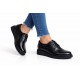 Oferta 35 si 39 -Pantofi dama din piele naturala negri – casual, talpa confort, design modern urban P102N2
