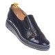 Pantofi dama model casual din piele naturala, in combinatie cu piele lac,  bleumarian, foarte comozi, - P103BLMLAC