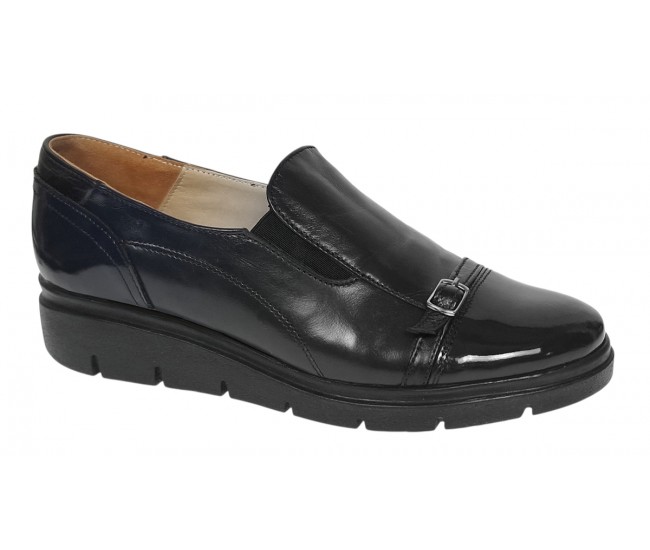 Pantofi dama casual din piele naturala Negru - P103NLAC