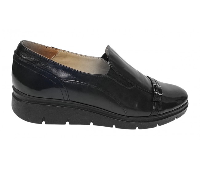 Pantofi dama casual din piele naturala Negru - P103NLAC