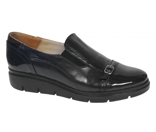 Pantofi dama casual din piele naturala Negru - P103NLAC