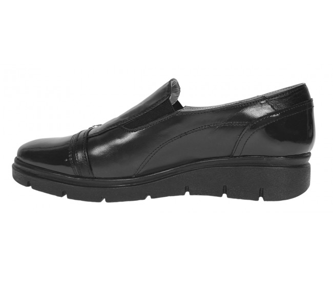 Pantofi dama casual din piele naturala Negru - P103NLAC