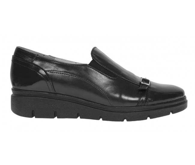 Pantofi dama casual din piele naturala Negru - P103NLAC