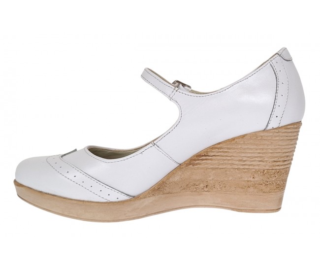 Pantofi dama casual din piele naturala Alb Box - P104ABOX