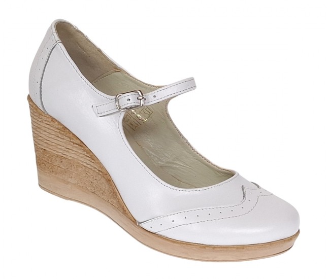 Pantofi dama casual din piele naturala Alb Box - P104ABOX