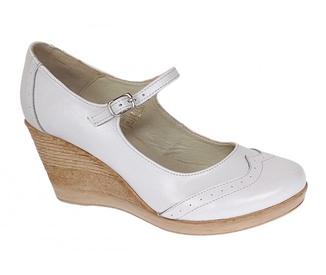 Pantofi dama casual din piele naturala Alb Box - P104ABOX