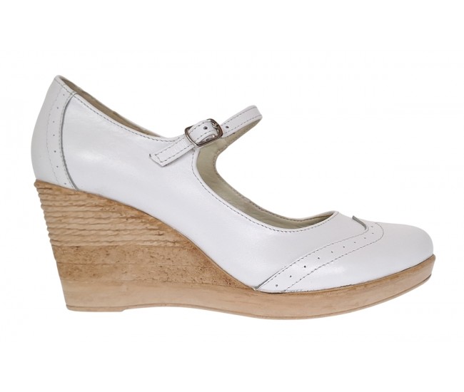 Pantofi dama casual din piele naturala Alb Box - P104ABOX