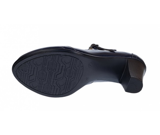 Marimea 35 Pantofi dama eleganti din piele naturala bleumarin, box - P104BLM5