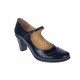 Marimea 39 Pantofi dama eleganti din piele naturala bleumarin cu toc de 7cm P104BLM7