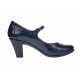 Marimea 39 Pantofi dama eleganti din piele naturala bleumarin cu toc de 7cm P104BLM7