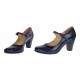 Marimea 39 Pantofi dama eleganti din piele naturala bleumarin cu toc de 7cm P104BLM7