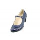 Pantofi dama eleganti din piele naturala cu toc mic - Made in Romania P104BLU