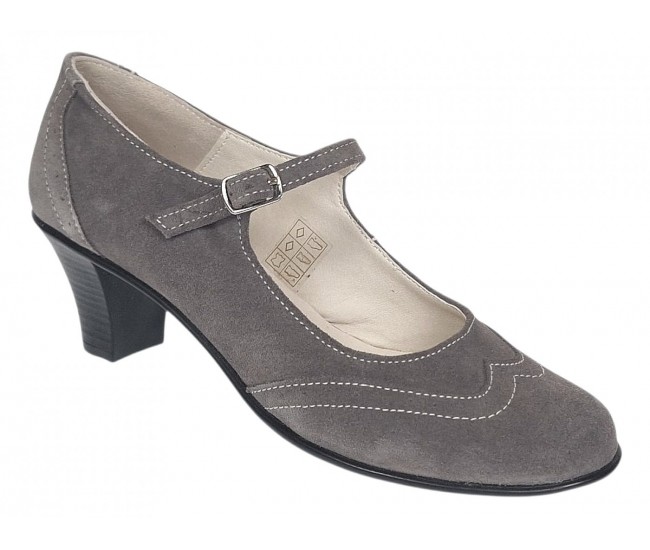 Marimea 37 Pantofi dama eleganti din piele naturala intoarsa Gri P104GRI5VEL