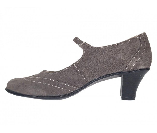 Marimea 37 Pantofi dama eleganti din piele naturala intoarsa Gri P104GRI5VEL
