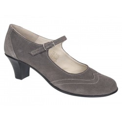 Marimea 37 Pantofi dama eleganti din piele naturala intoarsa Gri P104GRI5VEL