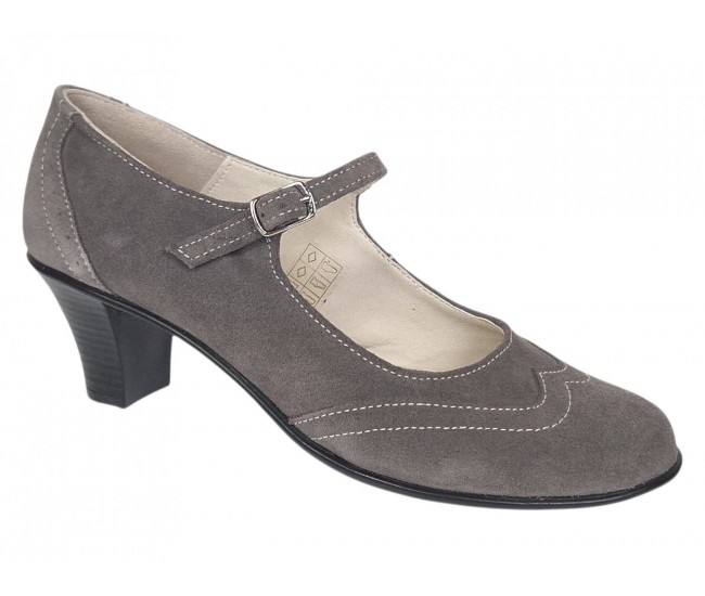 Marimea 37 Pantofi dama eleganti din piele naturala intoarsa Gri P104GRI5VEL