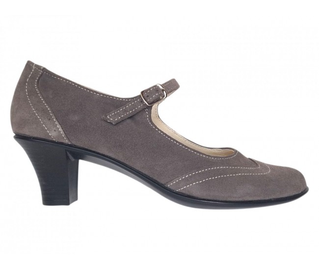 Marimea 37 Pantofi dama eleganti din piele naturala intoarsa Gri P104GRI5VEL