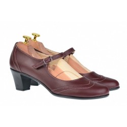 Pantofi dama eleganti din piele naturala grena - P104GRN