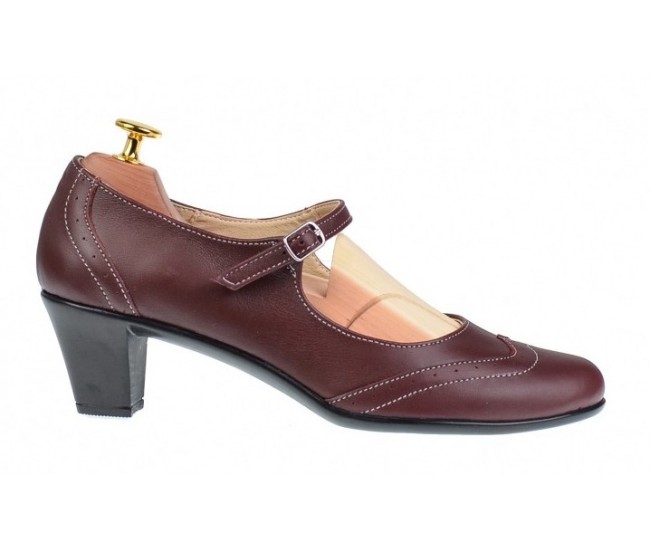 Pantofi dama eleganti din piele naturala grena - P104GRN