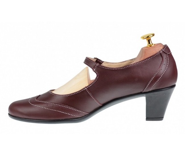 Pantofi dama eleganti din piele naturala grena - P104GRN