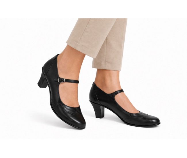 Pantofi dama piele naturala – eleganti, comozi, toc mediu stabil – model premium P104N5BOX