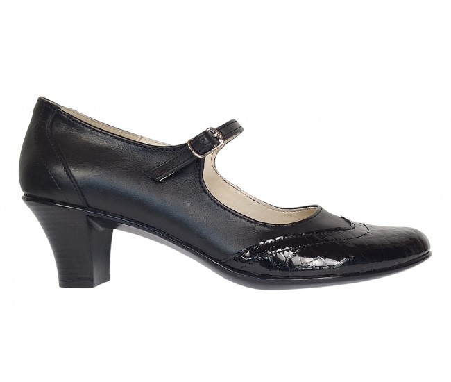 Pantofi dama eleganti din piele naturala cu toc 5cm sau 7cm - P104NLCRT5