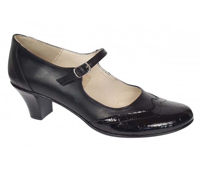 Pantofi dama eleganti din piele naturala cu toc 5cm sau 7cm - P104NLCRT5