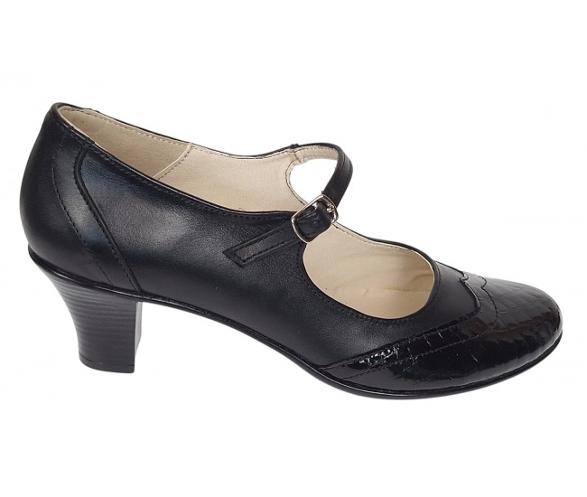 Pantofi dama eleganti din piele naturala cu toc 5cm sau 7cm - P104NLCRT5